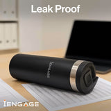 iEngage Insulated Stainless Steel Bottle Black (16Oz)(500Ml)