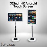 iEngage 32 4K Android 14 Rotating Touch Screen W/ Built-In Camera(Wifi) (8/128)