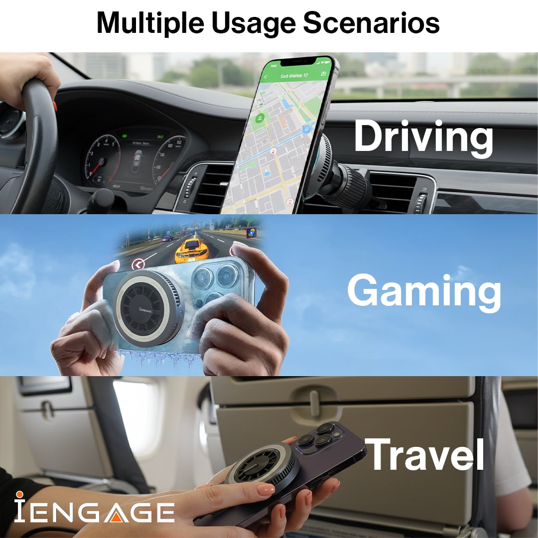 iEngage Qi2 Wireless Charger With Cooler And Air Vent Holder