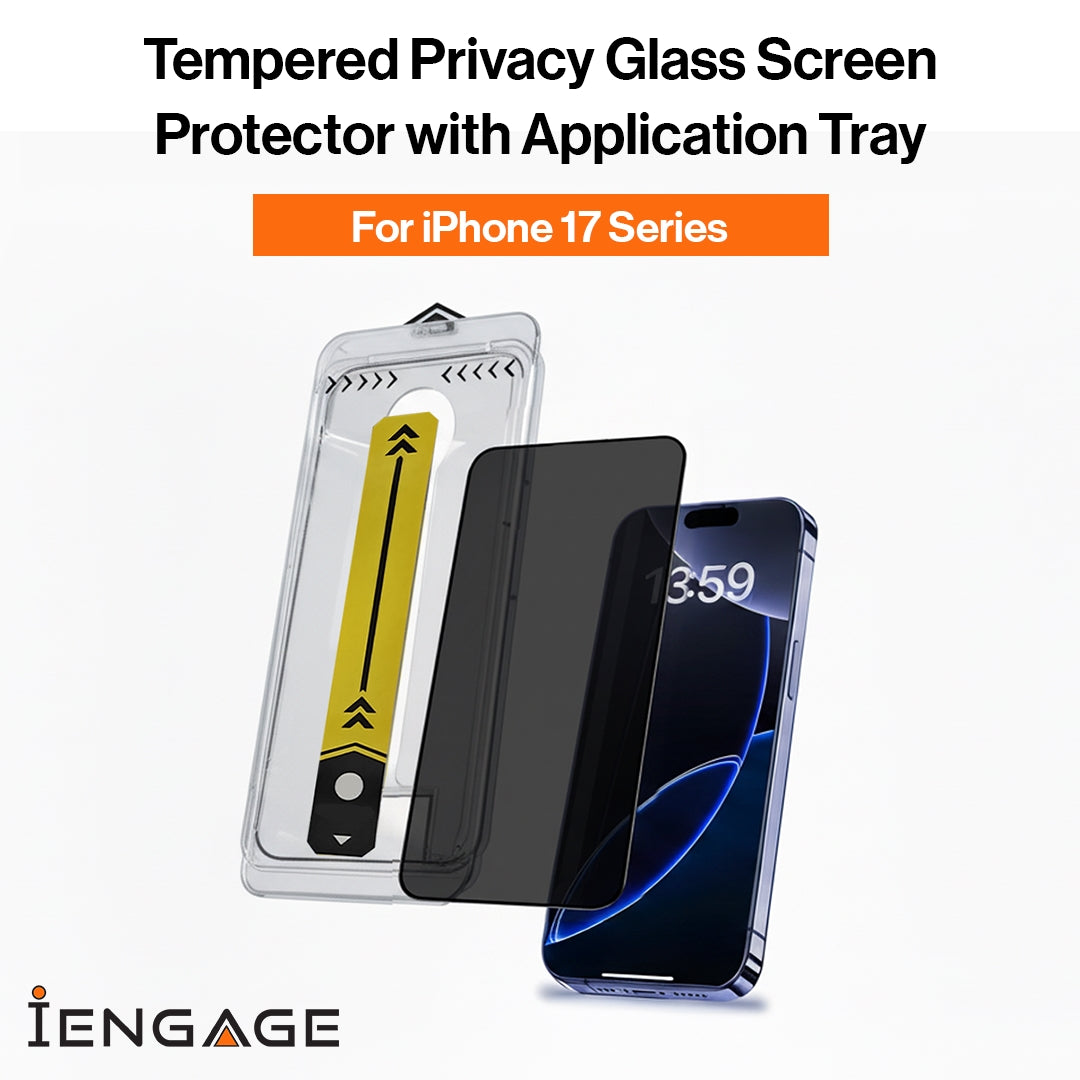 iEngage iPhone 17 Pro Max Privacy Tempered Glass Screen Protector with Applicator