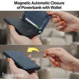 iEngage 5000 mAh  Magnetic Powerbank Wallet (Blue)