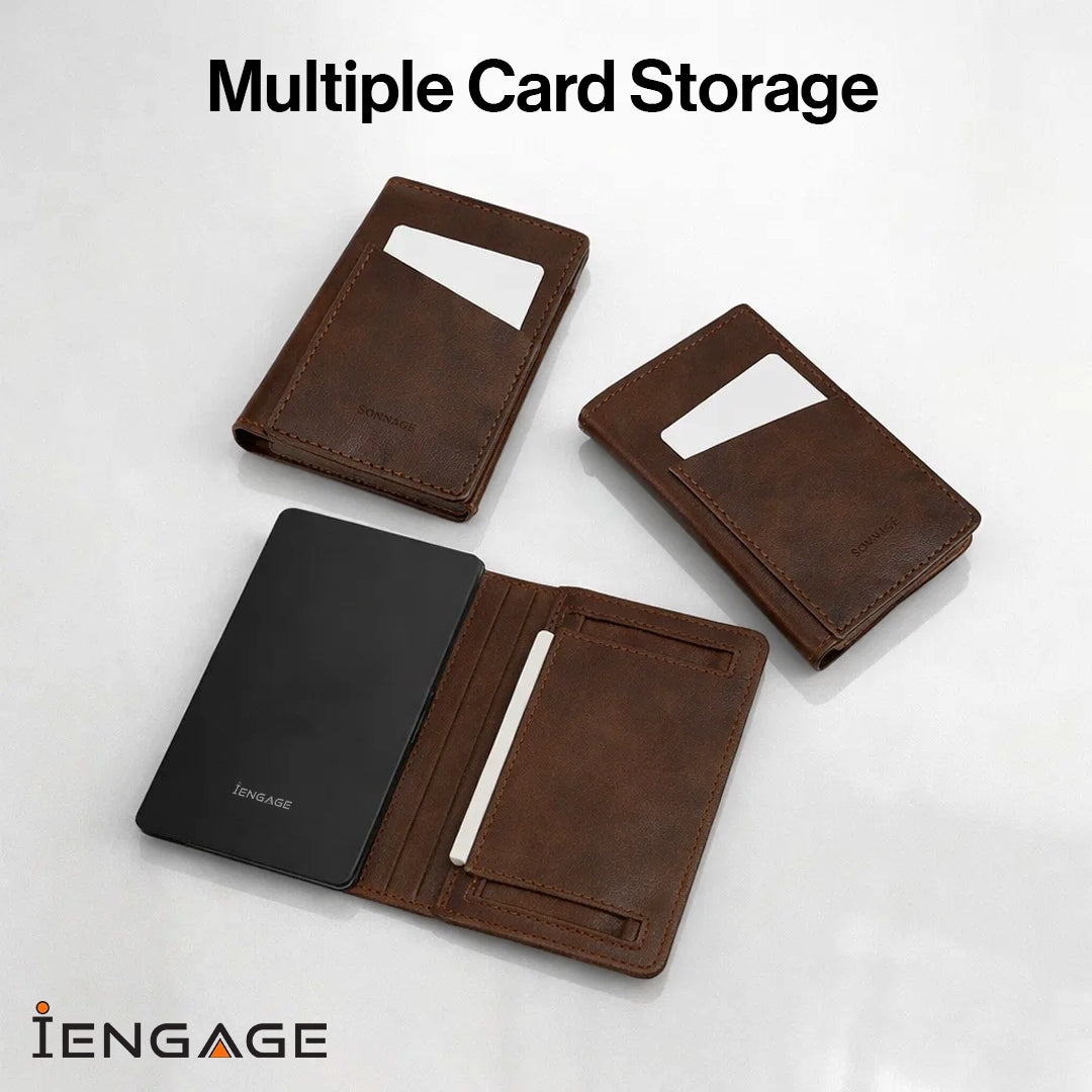 iEngage 5000mAh Powerbank Wallet With Magsafe (Dark Brown)