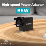 iEngage Travel Charger 65W Uk/Eu Plug (Black)
