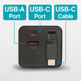 iEngage Dual Port C+A 65W Gan Power Adapter W/Usb-C Cable