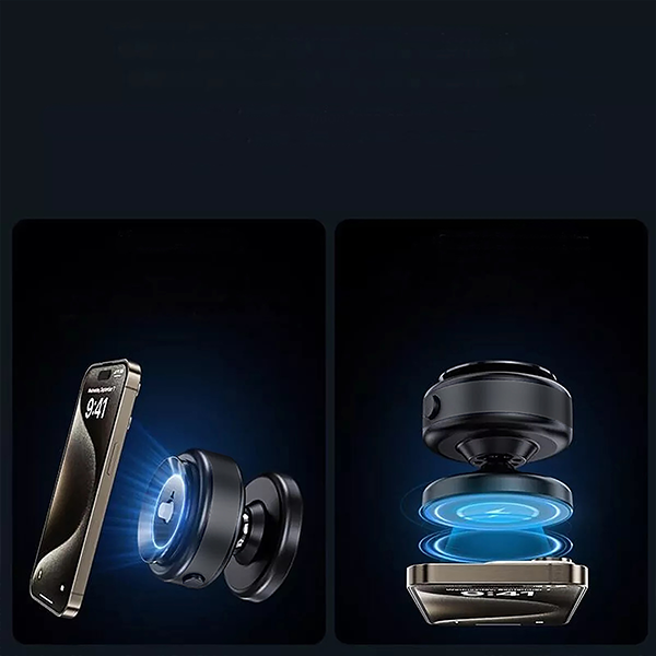 iEngage 360° Rotational & Adjustable Alloy Ring Magnetic Vacuum Suction Holder