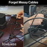 iEngage Magnetic C To C Cable 60W with Lightning Adapter(27W) (Black)