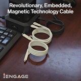 iEngage Magnetic C To C Cable 60W With Lightning Adapter(27W) (White)