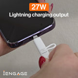iEngage Magnetic C To C Cable 60W With Lightning Adapter(27W) (White)