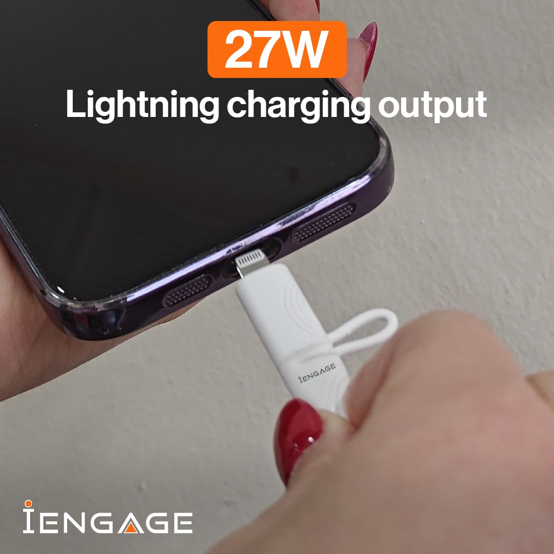 iEngage Magnetic C To C Cable 60W with Lightning Adapter(27W) (Black)