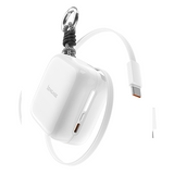 iEngage Portable 10000 mAh Powerbank Bank With Retractable Cable 40W (White)