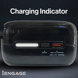 iEngage 10000mAh Powerbank Portable 35W Fast Charging With Retractable Cable (White)