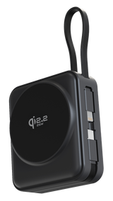 iEngage 10000mAh Semi Solid Battery Qi2.2 Magsafe Powerbank with Built-In Cables