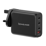 iEngage 100W Power Adapter With Interchangeable Uk/Eu Plug & 4 Ports