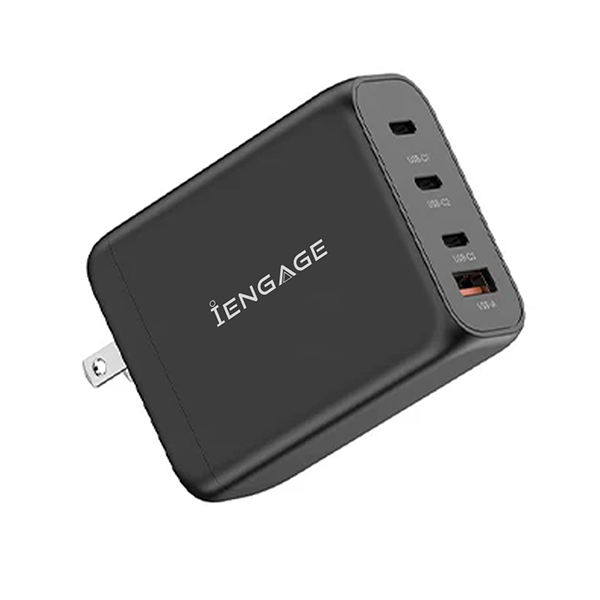 iEngage 100W Power Adapter With Interchangeable Uk/Eu Plug & 4 Ports