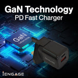 iEngage Dual Port C+A 20W Power Adapter With Interchangeable Eu/Uk Plug