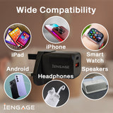 iEngage Dual Port C+A 20W Power Adapter With Interchangeable Eu/Uk Plug
