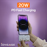 iEngage Portable Dual Port Lightning/Usb-C & Watch Charging Powerbank(5000Mah)-White