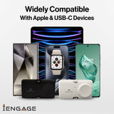 iEngage 5000mAh Powerbank Dual Port 20W Fast Charging Lightning & USB-C With Watch Charging (White)