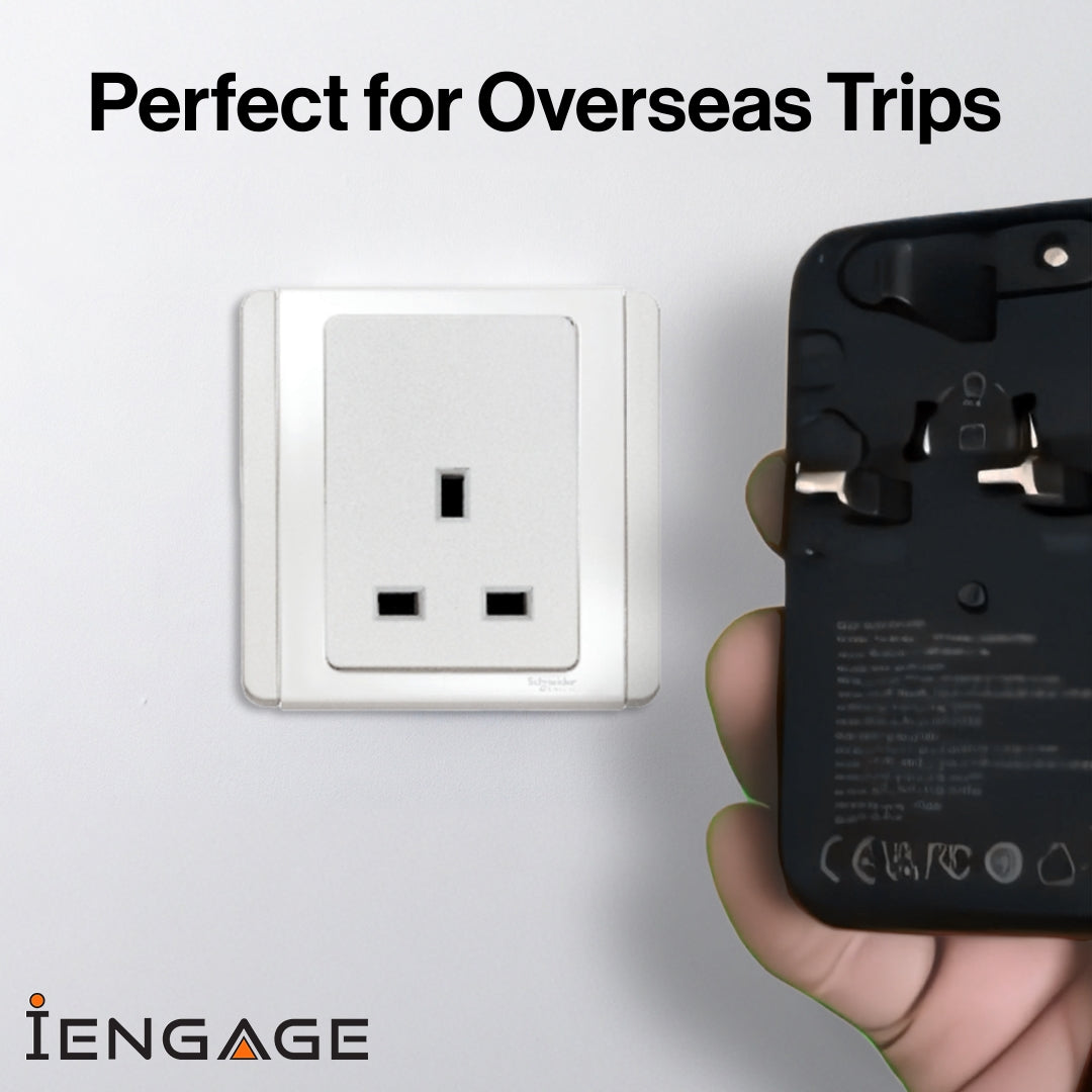 iEngage 100W Universal Travel Adapter Dual USB-C & A Ports / USB - C