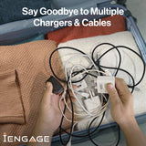 iEngage 70W Universal Travel Adapter 2X USB-C/A Ports with Retractable USB-C Cable