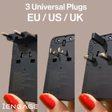 iEngage 70W Universal Travel Adapter 2X USB-C/A Ports with Retractable USB-C Cable