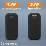 iEngage 10000mAh Powerbank Compact 15W Wireless Charging 45W Fast Charging With LED Display