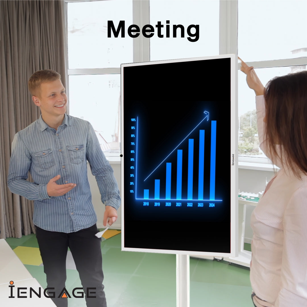 iEngage 32 Inch 4G (8GB/128GB) Android Rotating TouchScreen W/ Built-In Camera-White (15,000mAh)