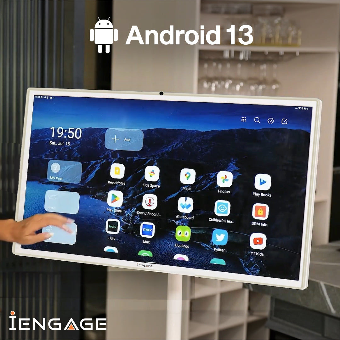 iEngage 32 Inch 4G (8GB/128GB) Android Rotating TouchScreen W/ Built-In Camera-White (15,000mAh)