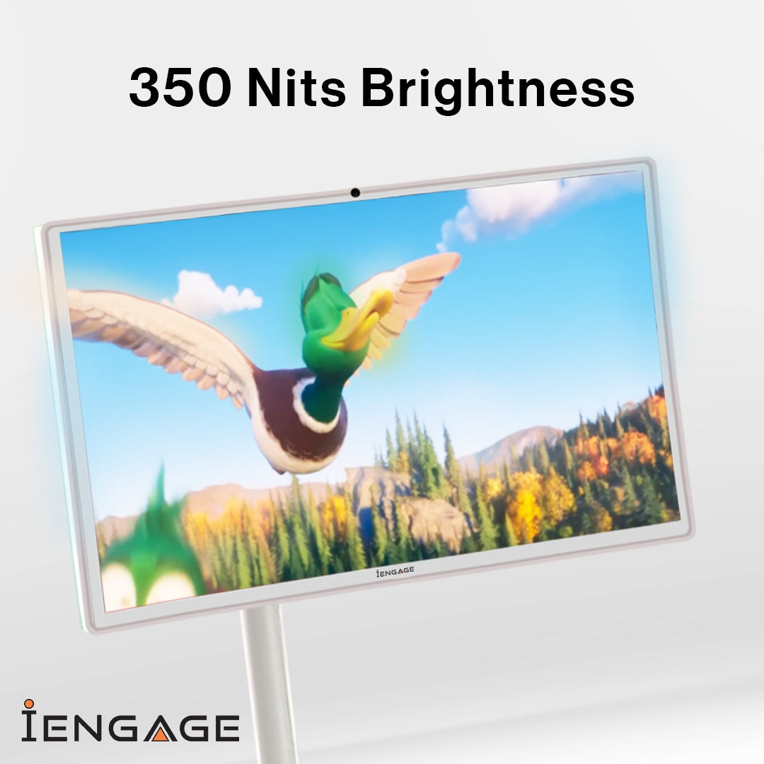 iEngage 32 Inch 4G (8GB/128GB) Android Rotating TouchScreen W/ Built-In Camera-White (15,000mAh)