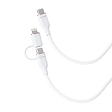 iEngage Super Soft Silicone C To Usb-C Cable W/Lightning Adapter Wt