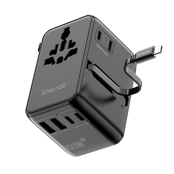 iEngage 100W Universal Travel Adapter Dual USB-C & A Ports / USB - C